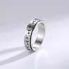 Anéis giratórios de aço inoxidável de 6mm, lua, estrela, anel para mulheres, alívio do estresse, anéis de ansiedade, noivado, casamento, promessa band224s