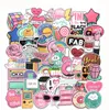 Schattige roze autostickers esthetische trendy sticker laptop waterfles telefoonpad gitaar fiets bagagestickers voor kinderen meisjes tieners cadeau4675833