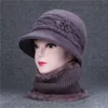 Berets Women's Knitted Warm Basin Hat Padded Cotton H Scarf Two Piece Set Slouch Men 62 Men's Work
