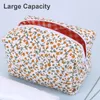 Cosmetic Bags 2PCS Floral Bag With Zips Cute Travel Toiletry Cotton Makeup Brushes Storage For Women