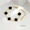 Дизайнерские браслеты с подвесками Van Four Leaf Clover Cleef Браслет женские браслеты для женщин золотые украшения счастливый агат с покрытием из розового золота высококачественный ювелирный аксессуар f