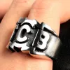 Mens Heavy TCB Ring 14K Wit Goud Biker Ring Cool Zorg voor Business Ring Mode Mannelijke Punk Sieraden Party Beste Cadeau