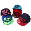 Bola Caps Crianças Menino Carta Bordado Hip Hop Cap Unisex Snapback Cap Bebê Flat Trucker Boné de Beisebol Chapéu de Sol para Meninas Dança J240117