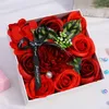 Walentynki Prezent DIY SOAP Flower Flower Box Bouquet Home Festival Gift Liść sztuczne kwiaty domowe dekoracja ślubna 240117