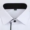 Chemise à manches longues en Patchwork noir et blanc pour hommes, Chemise de bureau en coton, bleu ciel, coupe cintrée, Camisa/Chemise S-5XL 240116