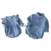 Наборы Lawadka 0-24M весна осень новорожденных мальчиков-мальчики Bodysuits Джинсовый с длинным рукавом наряды для мальчика для мальчика модная спортивная одежда H240508