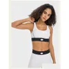 Yoga Outfit Al-0010 Reggiseno sportivo con cinturino regolabile Shoder Pantaloni da allenamento elastici in vita Donna Set di abbigliamento sportivo Consegna di goccia All'aperto Fitnes Otrsd