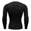 Camicia a compressione T-shirt da uomo manica lunga nera Top fitness protezione solare seconda pelle T-shirt lunga casual traspirante ad asciugatura rapida 4XL 240116