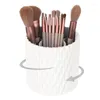 Opbergdozen roteren cosmetische doos voor slaapkamer make -up organisatoren witte plastic borstel organisator badkamer accessoires