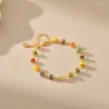 Braccialetti con ciondoli ALLME Moda 18K Placcato Oro Reale Ottone Colorato Strass di Vetro Perline Filo per Le Donne Gioielli all'ingrosso