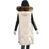 Gilets pour femmes Naturel Véritable Col De Fourrure Gilet Brillant Femelle Veste Sans Manches Imperméable À L'hiver À Capuche Chaud Gilet Vêtements De Neige 2024