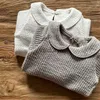 Sets 2023 New Spring Baby Long Sleeve Bodysuit Cotton Infant Lapel Tops Solid Newborn Jumpsuit For Boy Girl Toddler Baby Clothes H240508