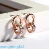 2024 New Age Jewelry Designer Stud S925 Double Ring Elegant Women's End Unique Roman Digital Earrings