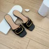 2024 New fashion sandal Women indoor Shoes top quality sandale beach Summer Designer Sliders outdoor walk Shoe Flat heel Slipper luxury Slide Mule black white loafer