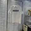 Mäns T-shirts Saint Michael Letters Prints Vintage T Shirt High Street Loose Overized American Style Casual Herr- och kvinnors T-shirts T240117