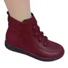 Boots Autumn Middle-aged Flat Booties Without Grinding Feet PU Leather Suitable For Going Beach Side Wear