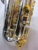 Ny WO37 Alto Saxofon Silver Nickel Plating Gold Key Professional Super Play Sax med munstycke Case