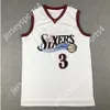 Heren 76 Ers Retro Jersey 3 Allen Iverson basketbalshirts Mitchell Ness Mesh Georgetown Hoyas College University vintage College Heren gestikte shirts Top gestikt