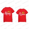 T-shirt da uomo King Queen Behind Stampa Coppie Tee Shirt Lover Estate Harajuku T-shirt da donna Corona Stampa Coppia vestiti Donna Uomo Top T240117