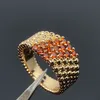 Vintage Band Ringen Klavertje Vier Bloem Charm Ring Vijf rij ronde kralen Parel kleur designer sieraden voor vrouwen Sieraden Met Doos Party Gift