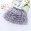 Skirts 3-14t Summer Mesh Gonnets for Girls Cotton Lace Princess Dance Miniskirts Fashion Girls Party Birthday Birthday Teenager Clothes Adolescente Nuovo H240508