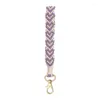 Chaveiros Macrame Lanyard Chaveiro Pulseira para Mulheres Boho Wristlet Carteira Handmade Keyring