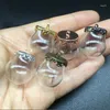 Anhänger Halsketten 5sets 20/15mm Klar Leere Glaskugel Kugeln Blase Metall Krone Basis Tablett Schmuck Halskette fläschchen DIY Wunsch Flaschen