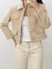 2023 frauen Vintage Tweed Blazer Jacke Mantel Weibliche Runway Designer Kleid Kausalen Langarm Tops Kleidung Anzug Alpaka wolle kurze jacke