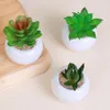 デスクのために鉢植えのポット人工植物の装飾的な花リビングルームの家の装飾4PCS