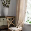 American Style Curtain - Simple and Solid Colored Linen Blend for Bedroom Living Room - Light Blocking Thermal 240117