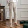 Bhriwrpy męskie letnie cienki biznes stałego koloru zwężającego się spodnie wszechstronny Neapol High talia Suibor 240117