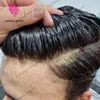 Super cienka skóra 0,02 mm krzemu mężczyźni toupee naturalne linia włosów szarość 100% ludzkich włosów