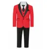 İnce Fit Boy's Suit Set 3 Parça Resmi Vesileyle Smokin Blazer Yelek ve Pantolon Düğün Prom Okulu Aktiviteleri için Kıyafet 240116