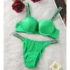 Bragas de mujer VICTORIAS SECRET Conjunto de sujetador y bragas con letras Ropa interior de mujer de encaje sexy Conjunto de sujetador de lencería de tanga Push Up Traje de regalo rosa sin costuras-3XXXL