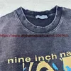 Herenpolo's Vintage NIN negen-inch nagel oversized T-shirt high street Amerikaans casual vintage losse korte mouwefemeralev