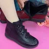 Boots Autumn Middle-aged Flat Booties Without Grinding Feet PU Leather Suitable For Going Beach Side Wear