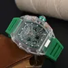 Дизайнерские часы Richards Watch Time Exploration с синим ремешком Sprout, часы с мятным циферблатом, стекло, водонепроницаемая красная резина, размер 46 мм