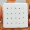 925 Sterling Sliver Nose Stud Fashion Gift for Women Crystal Nariz Jewelry 20pcs/Pack 240117