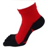 5 Pairs Sport Toe Ankle Socks Compression Combed Cotton Bright Color SweatAbsorbing Fitness Bike Run Finger Travel 240117