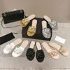 Classic Summer Women Flat Slippers Flats Heels Colorful Crystal Flowers Embellied Mules Rhinestone Flip Flops Beach Shoes Chaussure Femme Top Quality