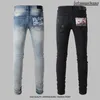 Jeans masculinos American Street Hip-Hop, lavados com água, desgastados, remendados, costurados, remendados com estrelas, ajuste fino, calças jeans AMR modernas com estilo gotejamento e detalhes de broca