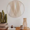 Creative Gold Hoop Round Cotton Wall Decoration Macrame Wall Hanging Tapestry Hand Woven Nordic Simple Style Room House Decor 240117