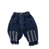 Jeans Lawadka 9M-6Years Autumn Winter Kids Denim Pants For Girls Boys New Jeans High Waist Solid Casual Out Jeans Children's Trouser H240508