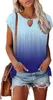 Damen-Sommeroberteil 2023, lässiges Kleid, kurzärmeliges Hemd mit hundert Falten, modischer Blumendruck, einzigartiges, hohles, lockeres und süßes Oberteil