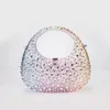 Sac de luxe en acrylique Transparent pour femmes, dégradé multicolore, répliques exactes, soirée, mariage, marque de diamant, pochette 240117