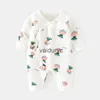 Pullover 0-6m nyfödd baby flicka pojke romper bomull tryck spädbarn jumpsuit casual nyfödda kläder för flickor pojkar vårens höstkläder ny H240508