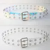 Belts Wide PVC Transparent Belt Punk Style Double Eyelet Pin Buckle Jeans Waistband Corset Dress Decoration Clothes Accessories