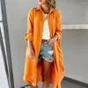 Women's Blouses Loose Fit Shirt Dress Stylish Single-breasted Coat Mid Length Casual Commute Blouse/cardigan For Fall