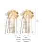 Boucles d'oreilles pendantes Greatera luxe strass gland fleur goutte pour les femmes exagérée couleur or métal Floral suspendus bijoux