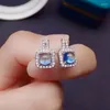 Stud Küpe Moda Sterling Gümüş Topaz Okul Kız 5mm VVS Sınıf Doğal Hediye Kadın